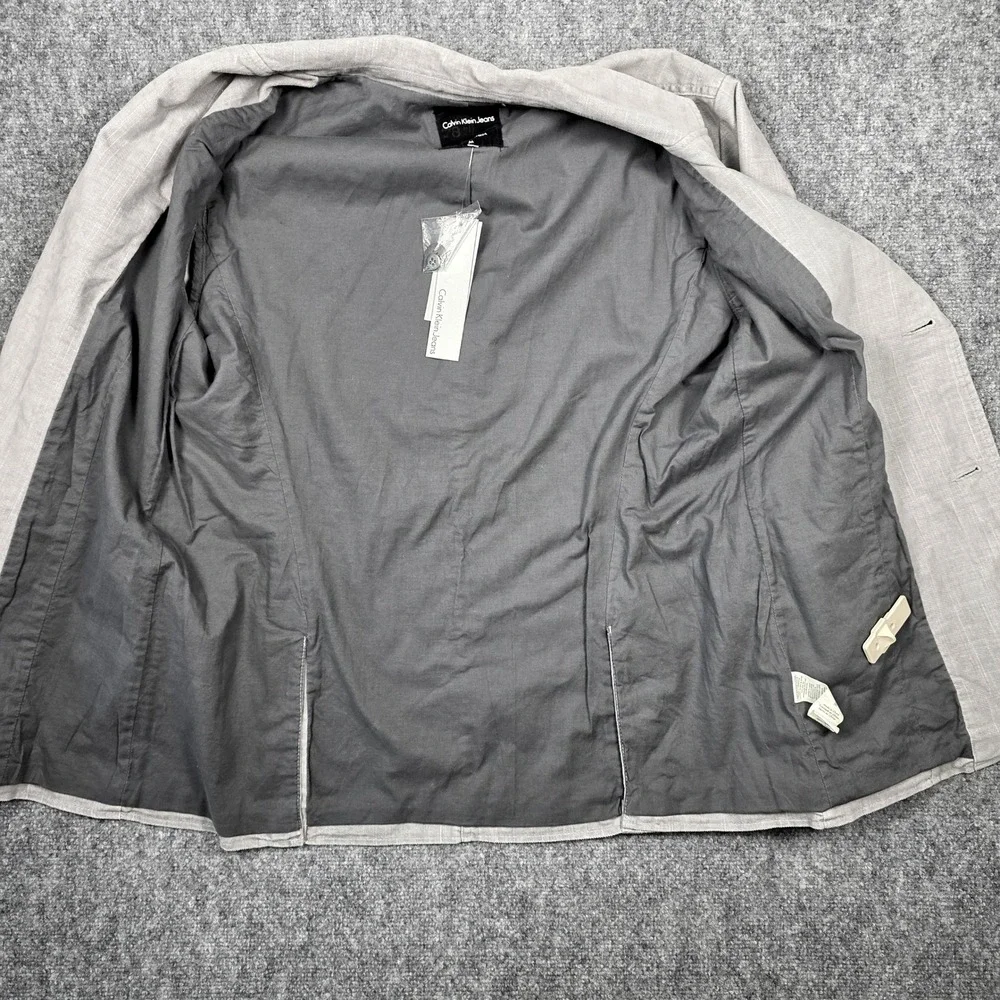 Calvin Klein Blazer Mens M 42R Grey‎ Cotton Blend NWT Sport Coat Professional